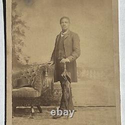Antique Cabinet Card Photograph Handsome Man Black African American Bonham TX