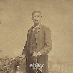Antique Cabinet Card Photograph Handsome Man Black African American Bonham TX