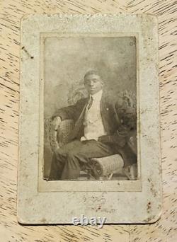 Antique Cabinet Card Photograph Handsome Man Black African American Richmond KY