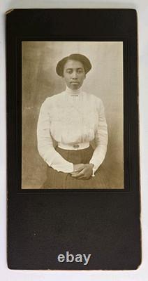 Antique Cabinet Photo ID'd Beautiful Black African American Woman Los Angeles CA