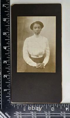 Antique Cabinet Photo ID'd Beautiful Black African American Woman Los Angeles CA