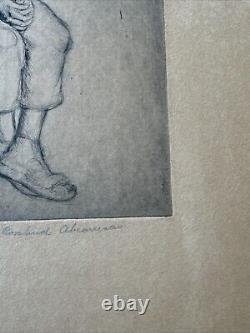 Antique Etching Black Portrait African American Child Youth By Rosalind Abramson
