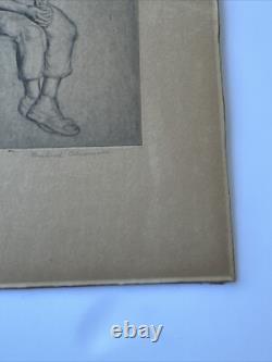 Antique Etching Black Portrait African American Child Youth By Rosalind Abramson