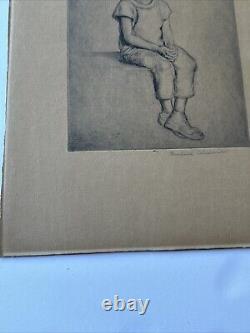 Antique Etching Black Portrait African American Child Youth By Rosalind Abramson