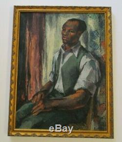Antique Frederick Buchholz Painting Black Americana African American Portrait