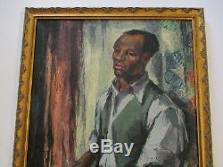 Antique Frederick Buchholz Painting Black Americana African American Portrait