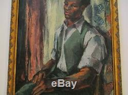 Antique Frederick Buchholz Painting Black Americana African American Portrait