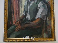 Antique Frederick Buchholz Painting Black Americana African American Portrait