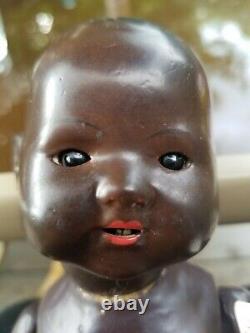 Antique German Armand Marseille Black Baby Doll, Composition Head And Body, Rare