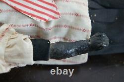 Antique German Bisque Black Ebony Young Boy Character Doll Cloth Body 16