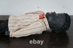 Antique German Bisque Black Ebony Young Boy Character Doll Cloth Body 16