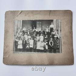 Antique Group Mounted Photograph On Board School Children Black African American