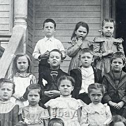 Antique Group Mounted Photograph On Board School Children Black African American
