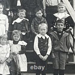 Antique Group Mounted Photograph On Board School Children Black African American
