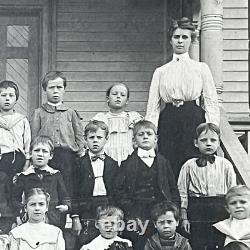 Antique Group Mounted Photograph On Board School Children Black African American