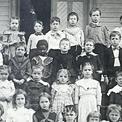 Antique Group Mounted Photograph On Board School Children Black African American