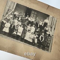 Antique Group Mounted Photograph On Board School Children Black African American