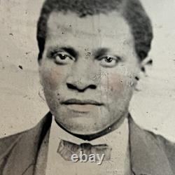 Antique Half Plate Tintype Photograph Handsome Young Black African American Man