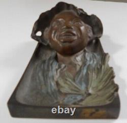 Antique Judd 4557 Inkwell Black, African-American Memorabilia Cast Iron c1925