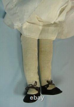 Antique Large Black Composition Cloth Doll 28