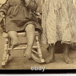 Antique Large Photograph On Board Adorable Black African American Children Moore