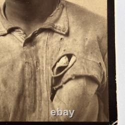 Antique Large Photograph On Board Charming Black African American Boy Moore