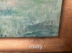 Antique Mid Century Black African American Modern Folk Art Oil Painting