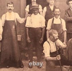 Antique Occupational Photo NYC Leather Textile Worker African American Black Man
