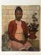 Antique Painting Black Girl Young Woman African American Oil Signed Ruth 24 Inch