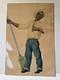 Antique Painting Black Man Portrait African American Levi Jeans