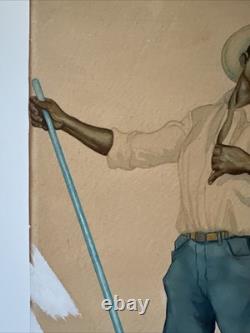 Antique Painting Black Man Portrait African American Levi Jeans