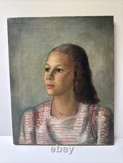 Antique Painting Black Woman Girl Female Model African American Portrait Listed