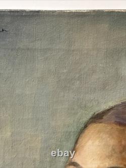Antique Painting Black Woman Girl Female Model African American Portrait Listed