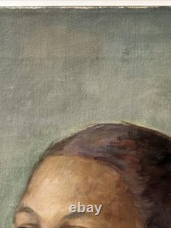 Antique Painting Black Woman Girl Female Model African American Portrait Listed