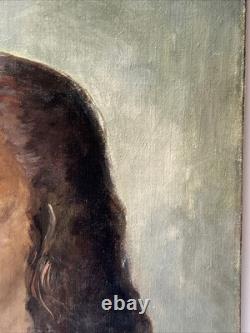 Antique Painting Black Woman Girl Female Model African American Portrait Listed