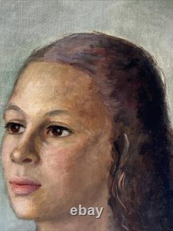 Antique Painting Black Woman Girl Female Model African American Portrait Listed
