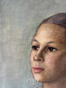 Antique Painting Black Woman Girl Female Model African American Portrait Listed
