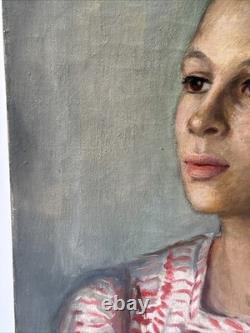 Antique Painting Black Woman Girl Female Model African American Portrait Listed