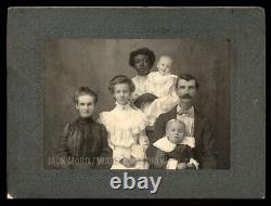 Antique Photo Young African American Nanny & ID'd Wright Family, Cochran Black