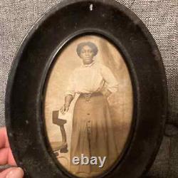 Antique RPPC African American Nanny Postcard Kept in Antique Frame Black History