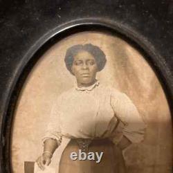 Antique RPPC African American Nanny Postcard Kept in Antique Frame Black History