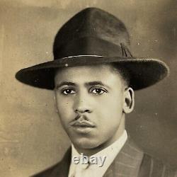 Antique RPPC Real Photograph Postcard Handsome Black African American Man ID