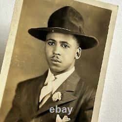 Antique RPPC Real Photograph Postcard Handsome Black African American Man ID