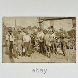 Antique RPPC Real Postcard Group Handsome Black African American Men St Louis