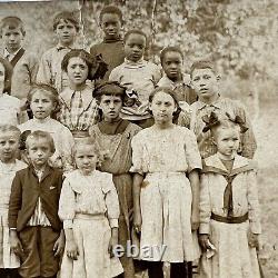 Antique RPPC Real Postcard School House Children Black African American Boys