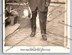 Antique RPPC portrait black man on sidewalk African American Real Photo Postcard