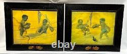 Antique Rare 1905 John De Yongh Lithograph Black African American Baby Boxers