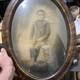 Antique Rare Oval Photo Tiger Wood Frame African American Black Child Large