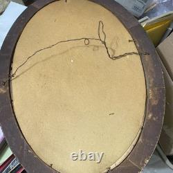 Antique Rare Oval Photo Tiger Wood Frame African American Black Child Large