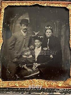 Antique Rare Victorian Tintype Photo African American Black Woman Nanny W Family